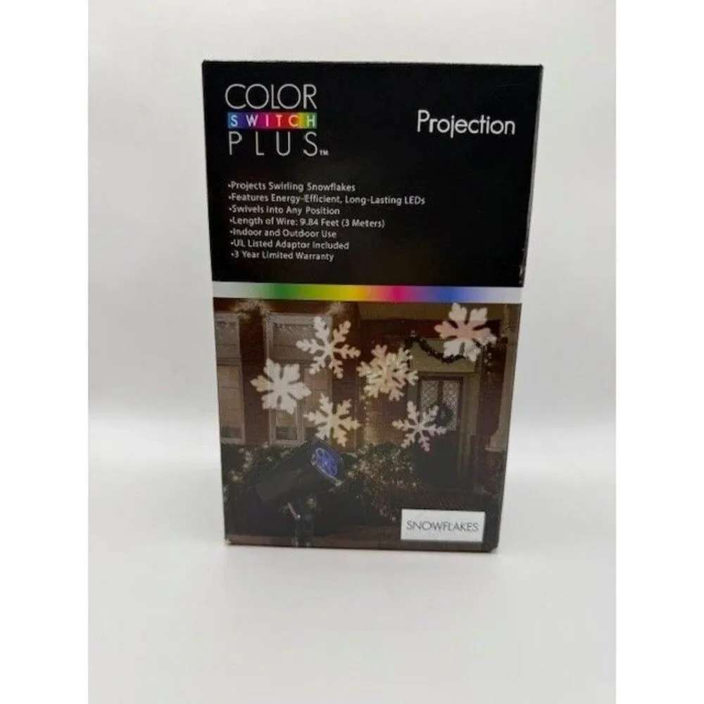 Color Switch Plus Snowflake Projection Light LED Outdoor Holiday Projector